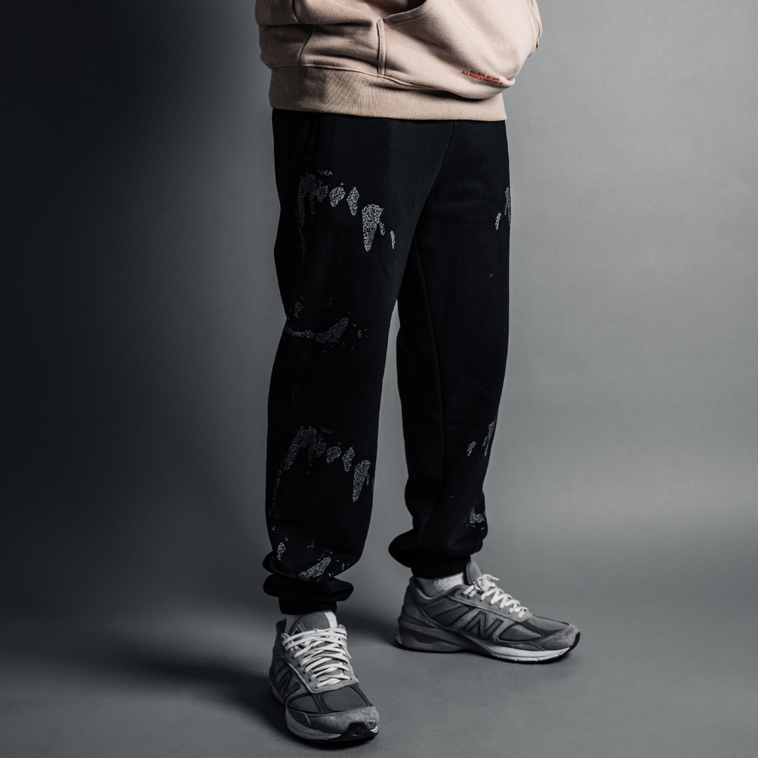 All Bite Cuffed Relaxed Jogger Black Red Let The Dog Eat