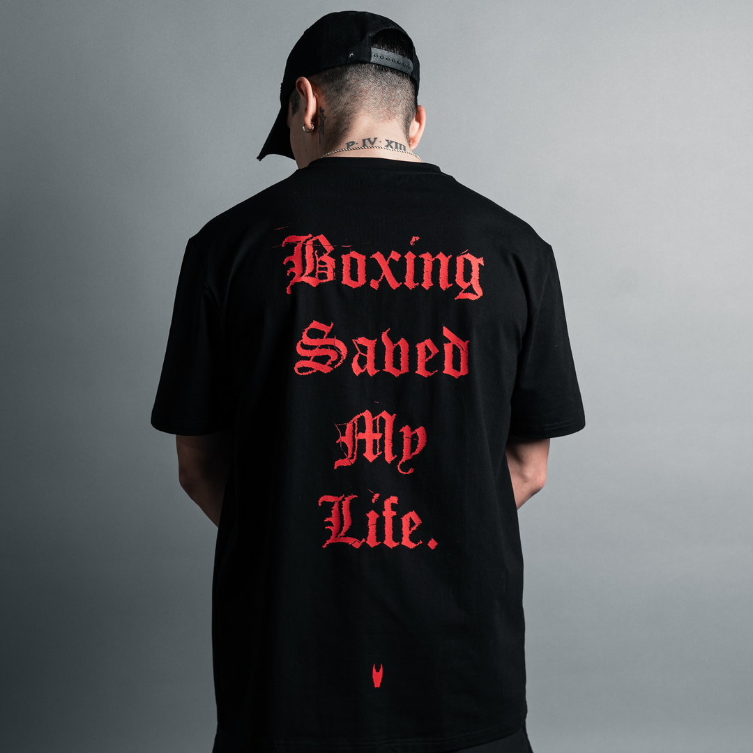 Boxing Saved My Life - Premium Tee - Black/Red