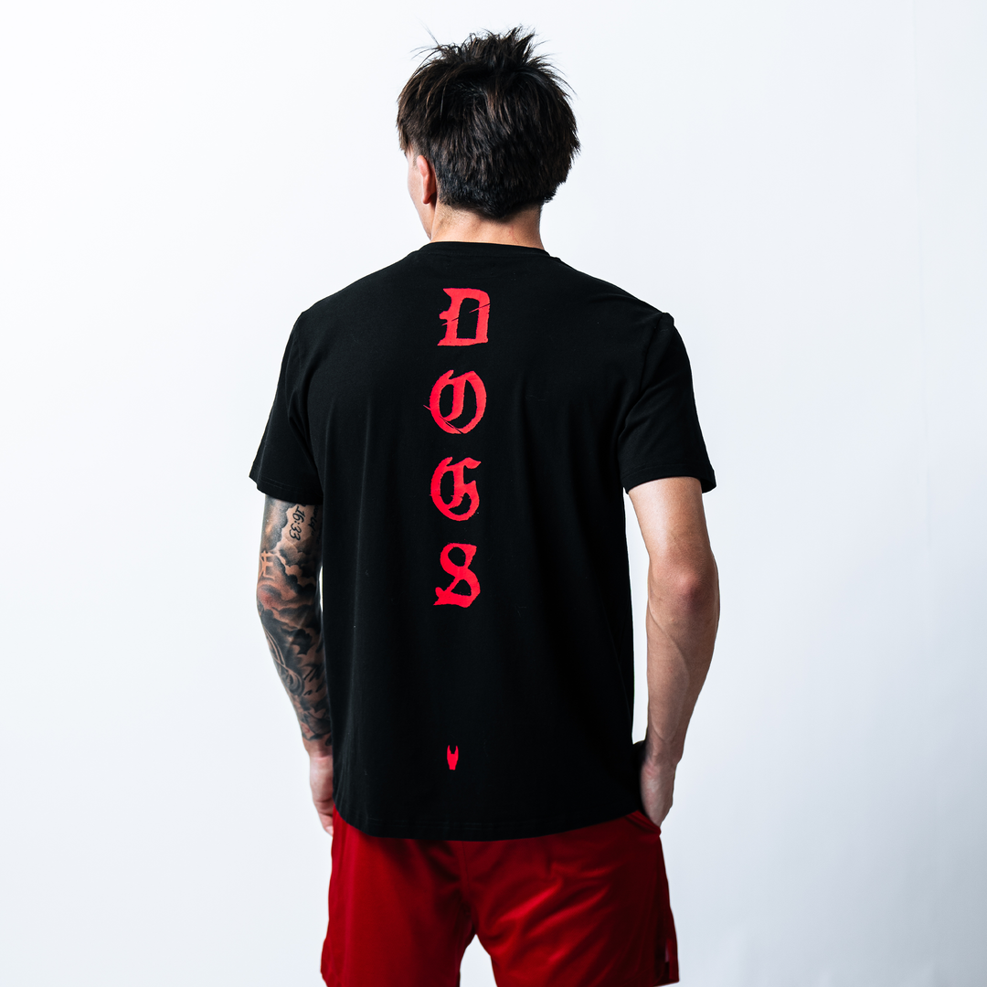 DOGS Stacked - Premium Tee - Black/Red