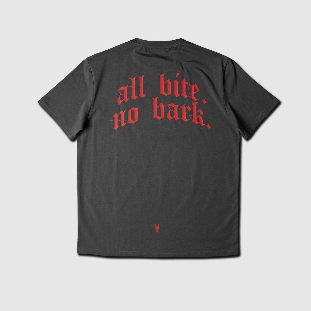 All Bite No Bark - Premium Tee - Charcoal/Red