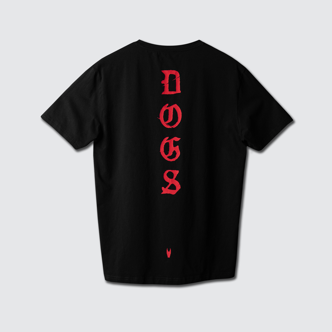 DOGS Stacked - Premium Tee - Black/Red