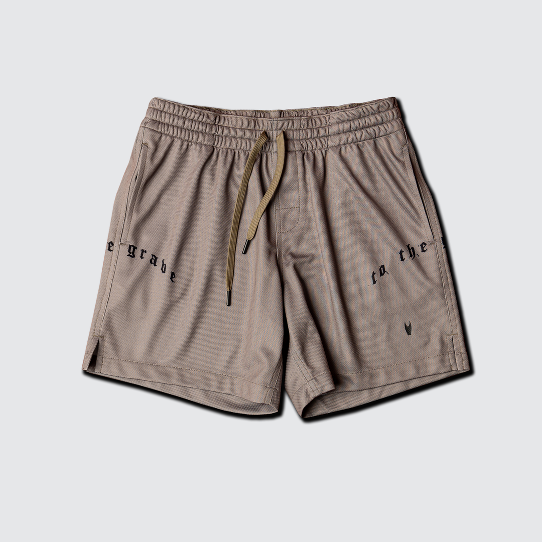 To The Grave - Jersey Shorts - Tan/Black