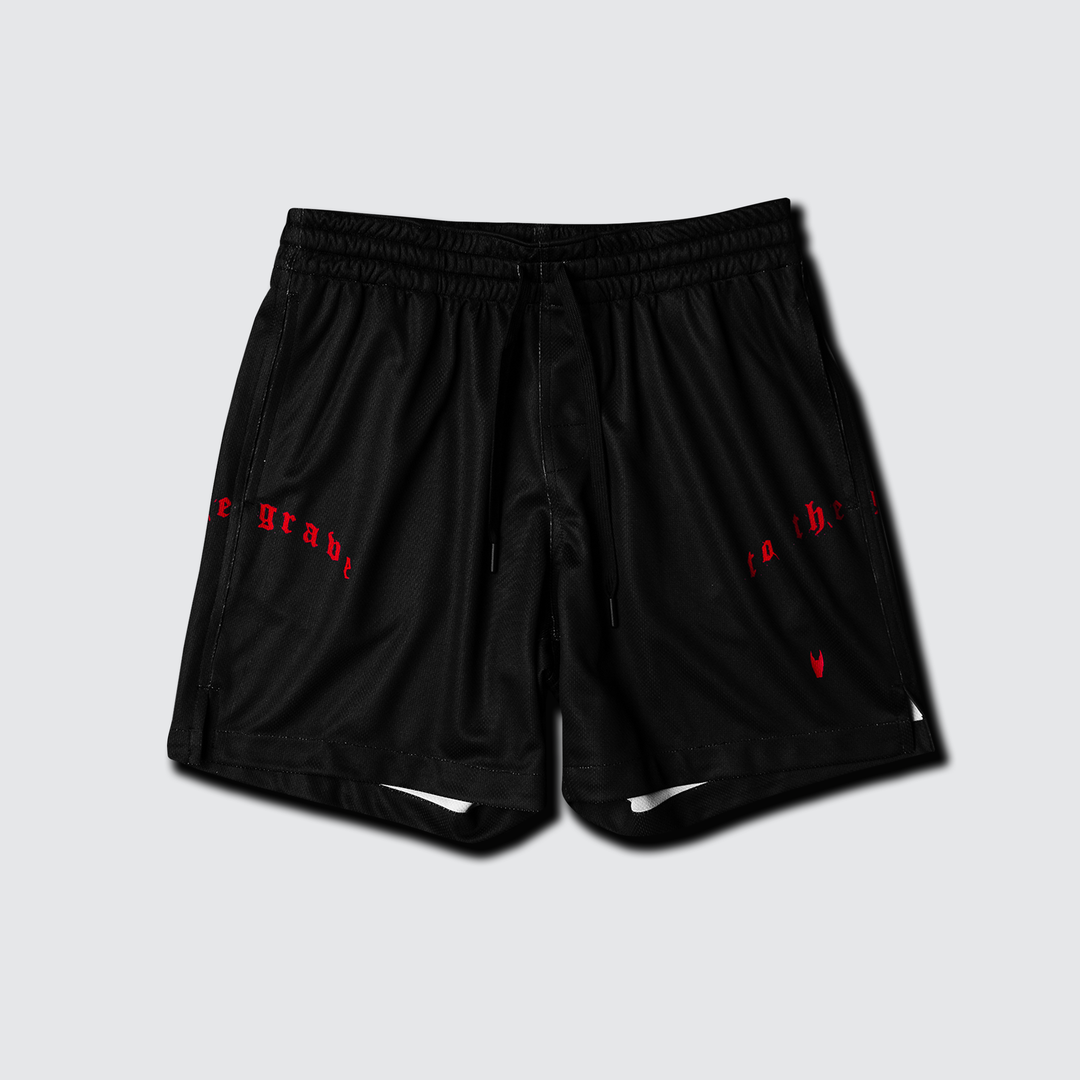 To The Grave - Jersey Shorts - Black/Red