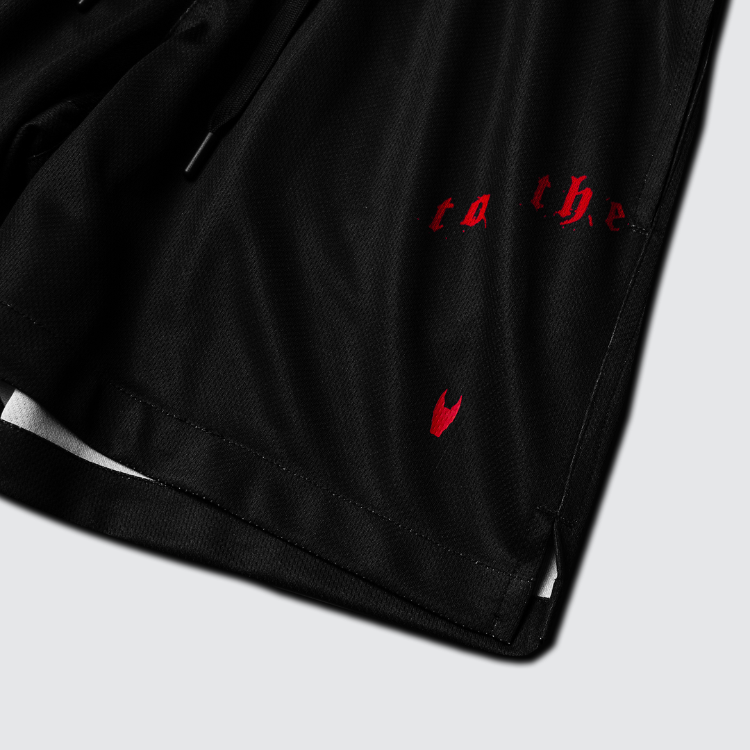 To The Grave - Jersey Shorts - Black/Red