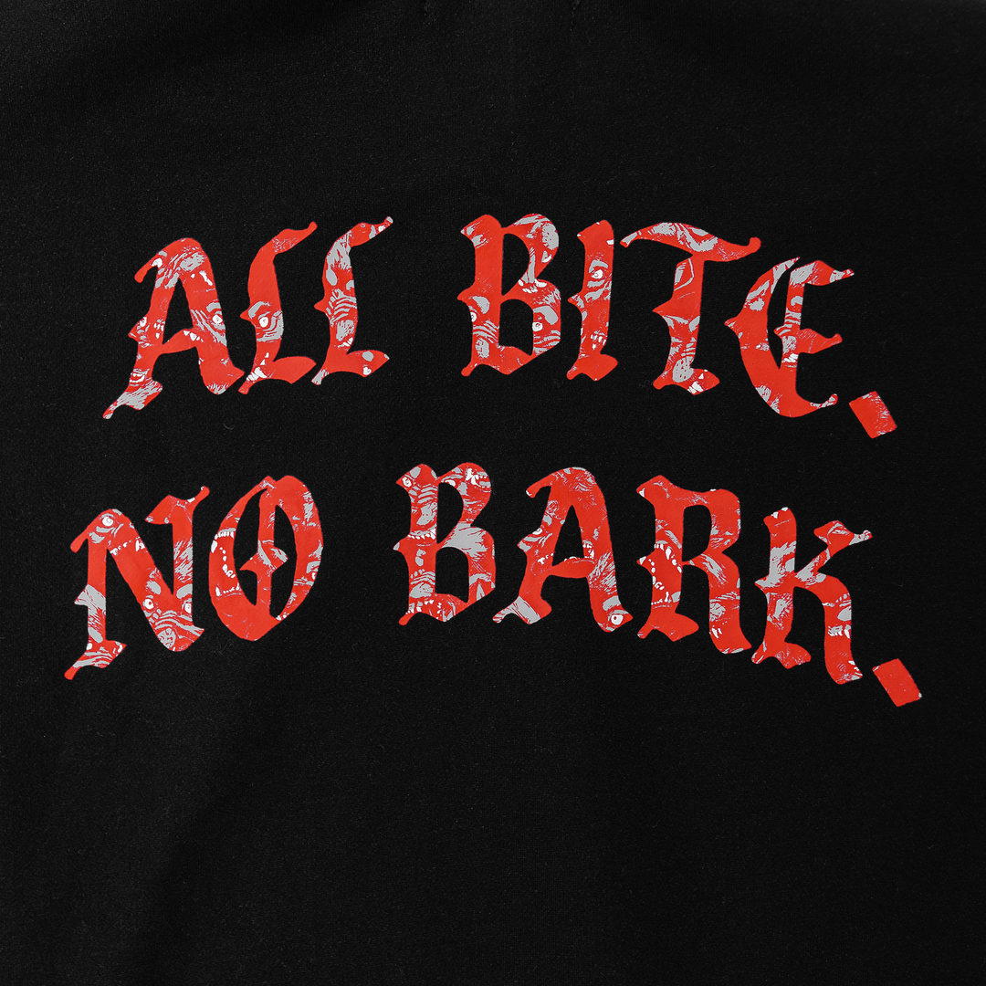 All Bite No Bark - Premium Hoodie - Black/Red