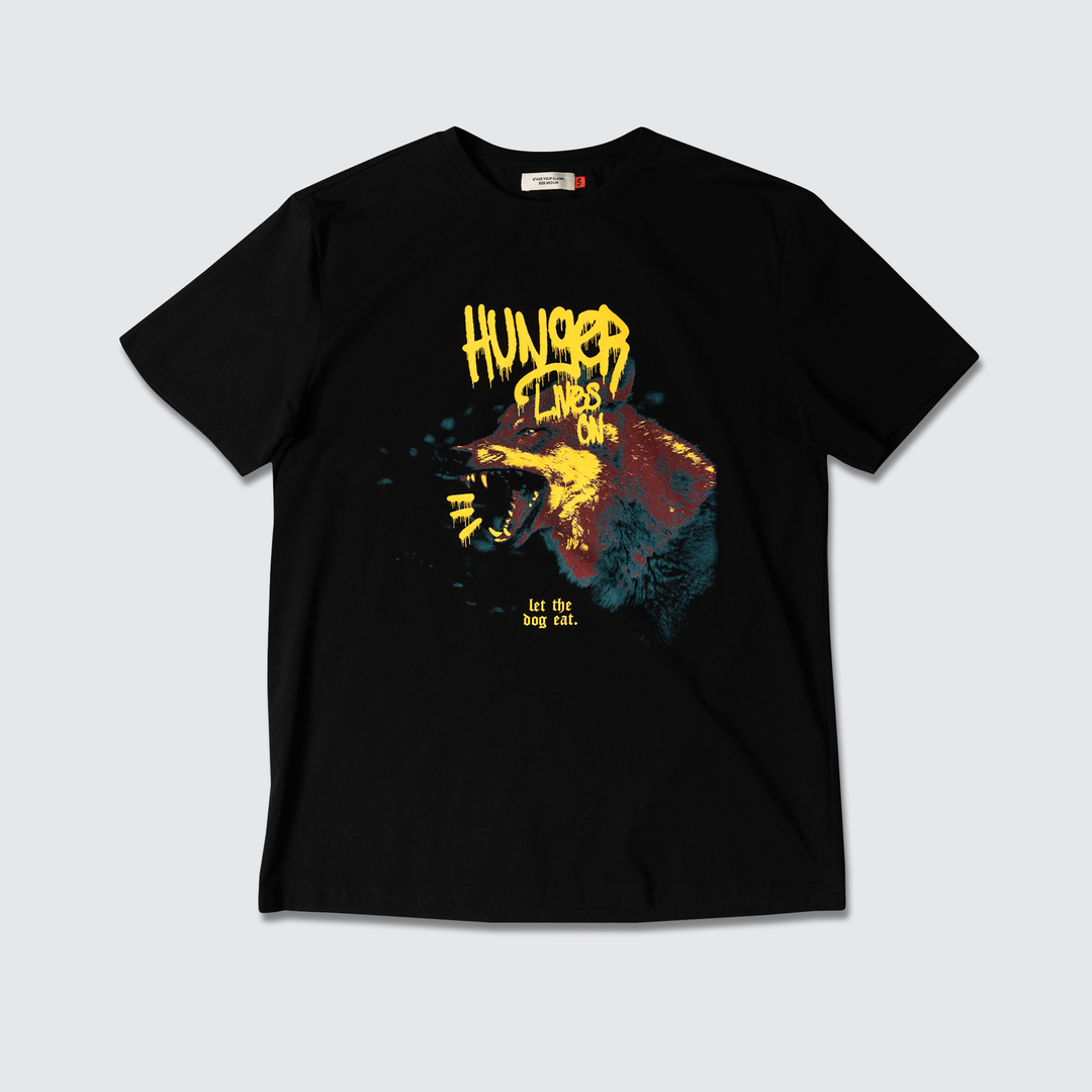 Hunger Lives On - Premium Tee - Black/Electric