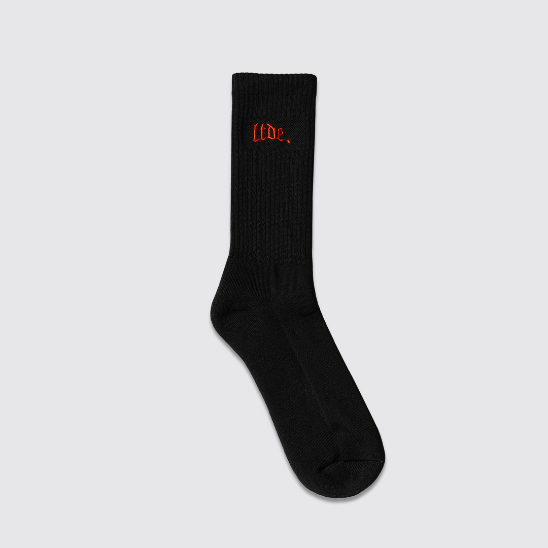 LTDE - Crew Socks - Black/Red