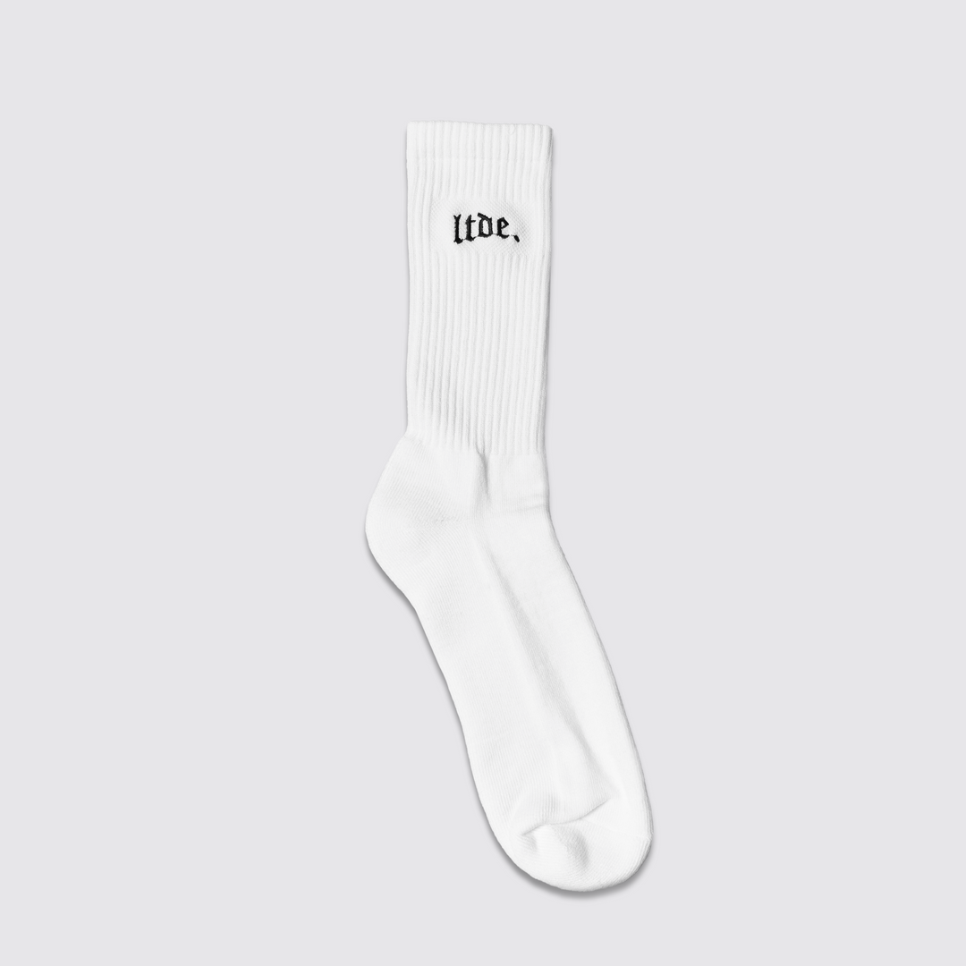 LTDE - Crew Socks - White/Black